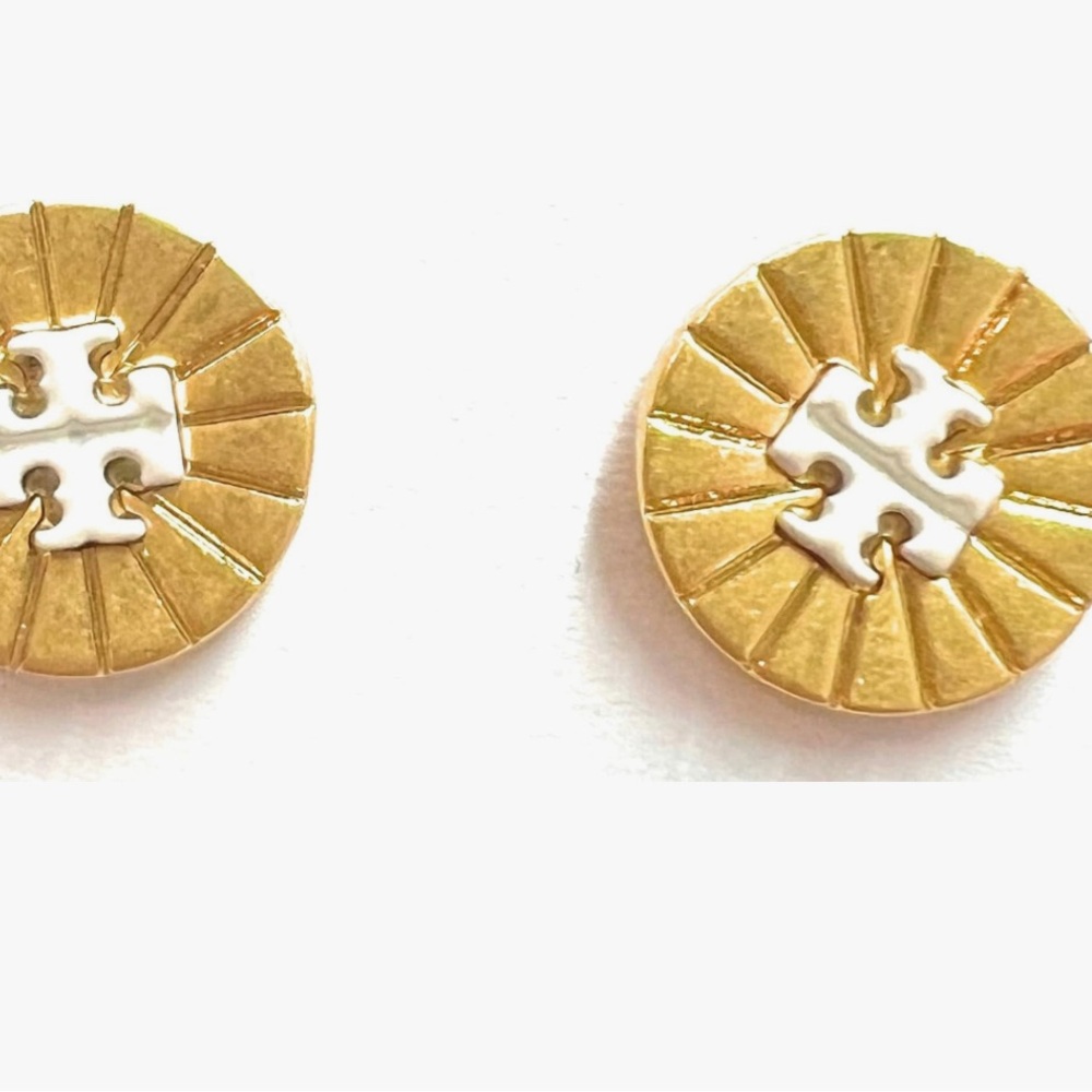 Tory Burch Britton pleated wheel earrings